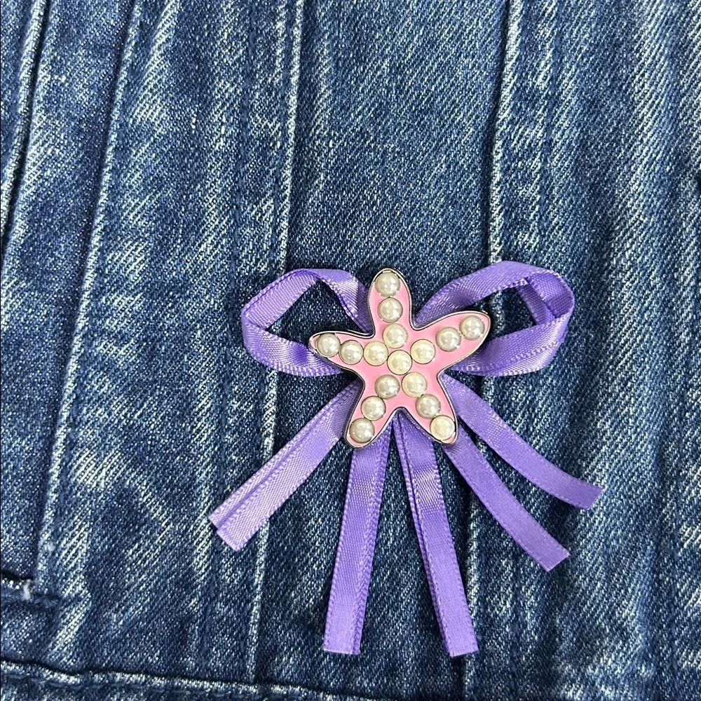 Disney The Little Mermaid Princess Denim Jean Jacket with Embroidered Accents